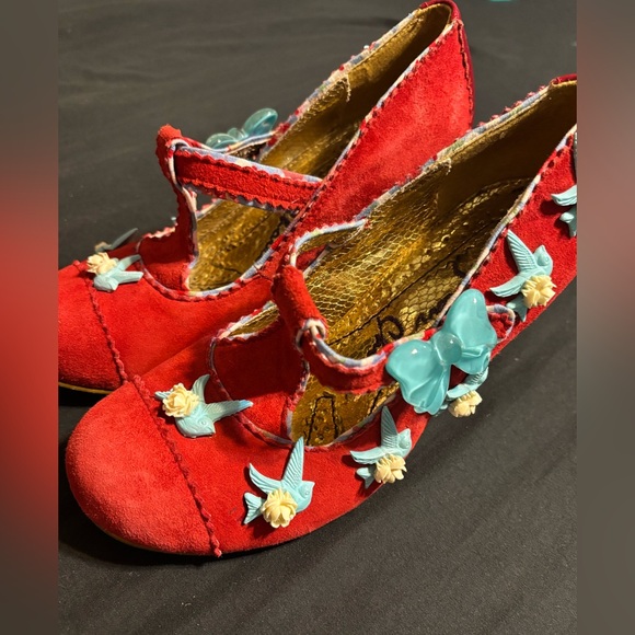 Irregular Choice Red and Blue Floral Heels - Picture 5 of 12